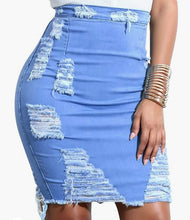 Load image into Gallery viewer, Ripped Denim Skirts
